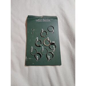 Wild Fable Womens Silver Metal Round Shape Rings Assorted Sizes Pack Of 9 New